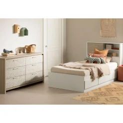 Sale 6-Drawers Dresser - - Munich Soft Elm and White Storage Furniture