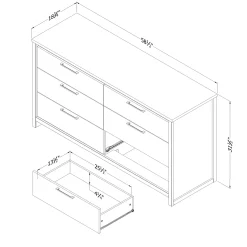 Sale 6-Drawers Dresser - - Munich Soft Elm and White Storage Furniture