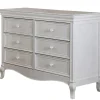 New Dresser 6-Drawer Diamante Vintage White Storage Furniture