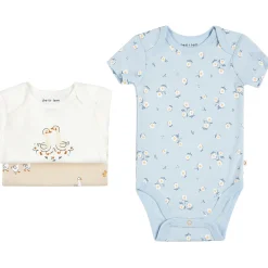 Bodysuits>Petit Lem Ducks 3 Pieces Bodysuit Set 0-12m Ivory