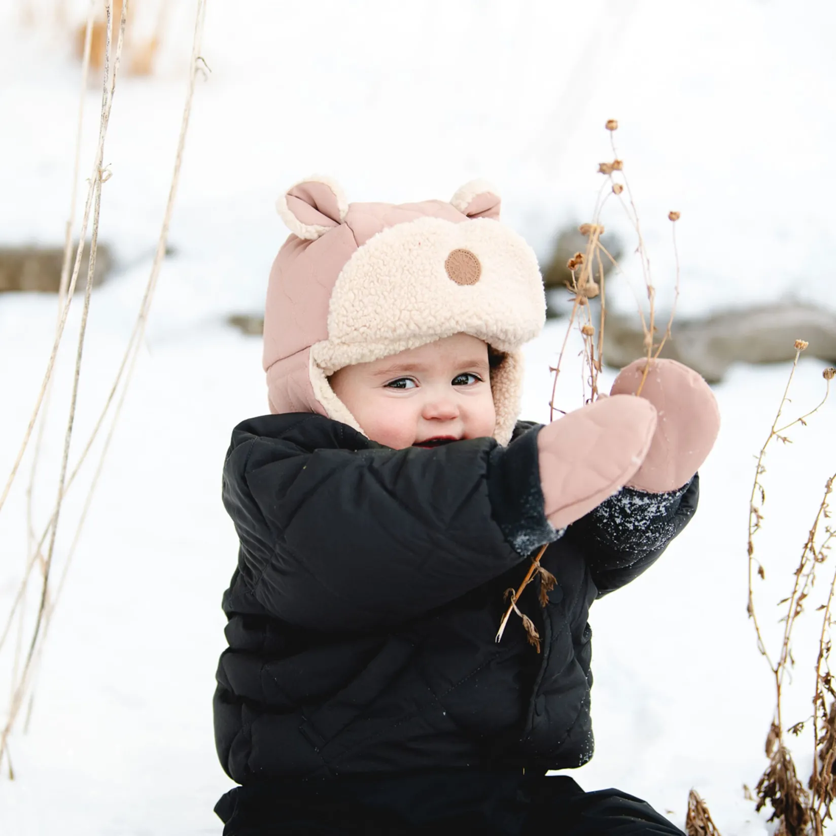 Beanies>Calikids Ear Aviator Hat 18m-3y Pink