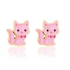 Teething Toys>Girl Nation Earrings - pink Cat