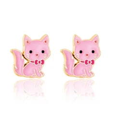 Teething Toys>Girl Nation Earrings - pink Cat