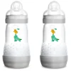 Breastfeeding|Bottles & Nipples>Mam Baby Easy Start Anti-Colic Baby 9oz Bottle (2) - Grey/Ivory