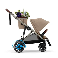 Strollers|Strollers & Trailers>Cybex eGazelle S Electronic Assist Stroller - Taupe Frame with Almond Beige Seat