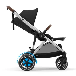 eGazelle S Electronic Assist Stroller - Silver Frame with Moon Black Seat Kids Strollers|Strollers & Trailers