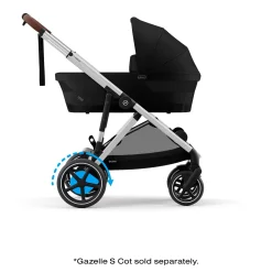 eGazelle S Electronic Assist Stroller - Silver Frame with Moon Black Seat Kids Strollers|Strollers & Trailers
