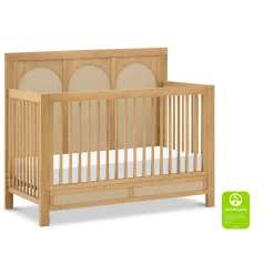 Eloise 4-in-1 Convertible Crib - Honey & Performance Sand Eco-Weave Cribs & Mattresses|Cribs & Mattresses
