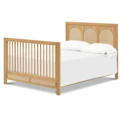 Eloise 4-in-1 Convertible Crib - Honey & Performance Sand Eco-Weave Cribs & Mattresses|Cribs & Mattresses