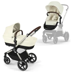 Strollers|Strollers & Trailers>Cybex EOS Lux 2-in-1 Stroller - Seashell Beige