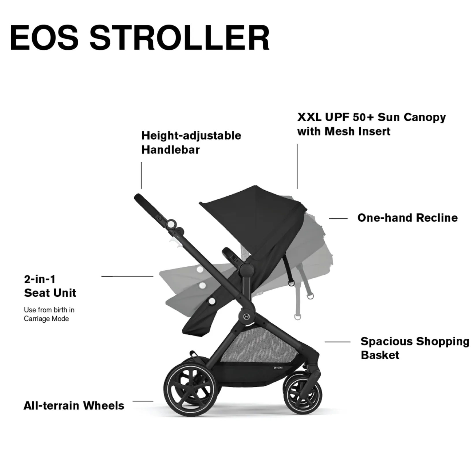 Outlet Eos Moon Black Stroller Kids Strollers|Strollers & Trailers