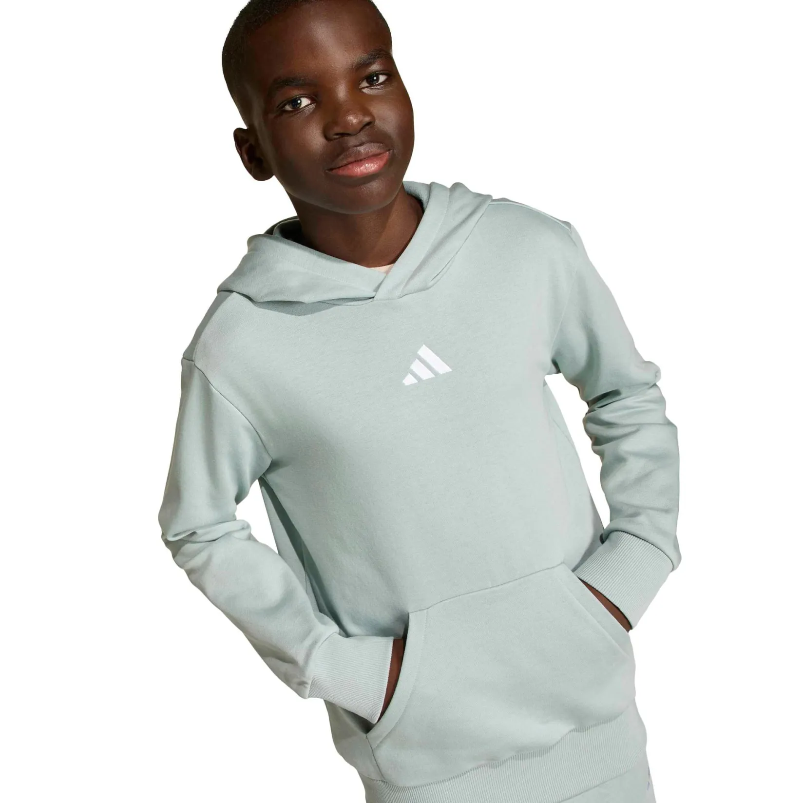 Sportswear|Fleeces And Sweatshirts>Adidas Essential Hoodie 7-16y Sage