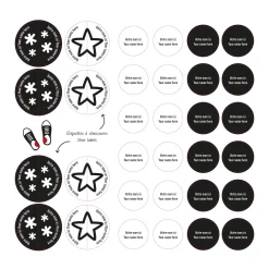 New Essential Name Labels - Black patterns Kids Personalized Name Labels|Personalized Name Labels