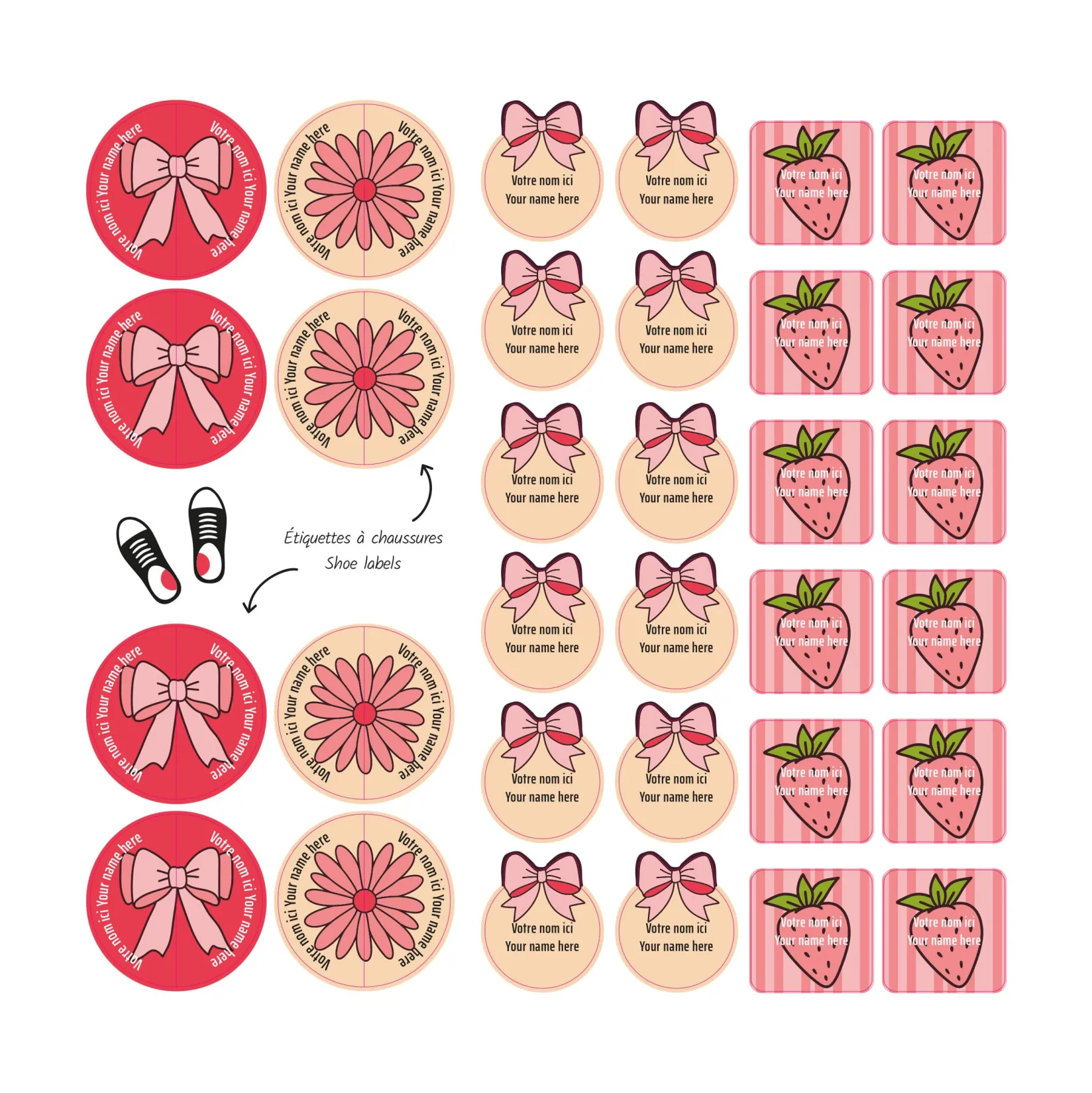 Personalized Name Labels|Personalized Name Labels>Clement - Impressions Essential Name Labels - Bows