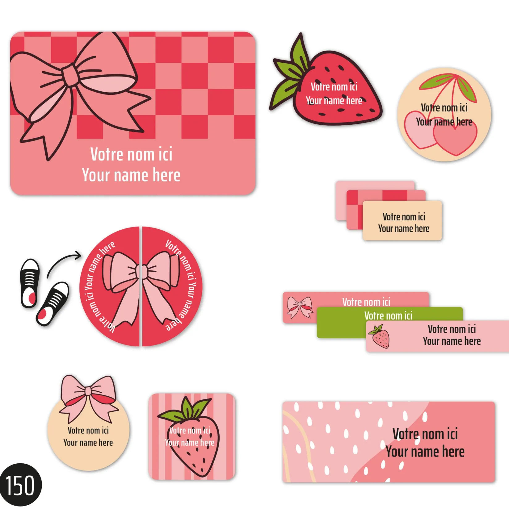 Personalized Name Labels|Personalized Name Labels>Clement - Impressions Essential Name Labels - Bows