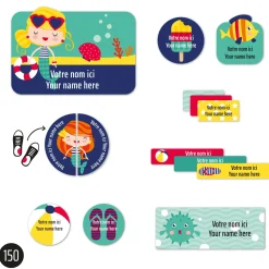 Essential Name Labels – Mermaids Kids Personalized Name Labels|Personalized Name Labels