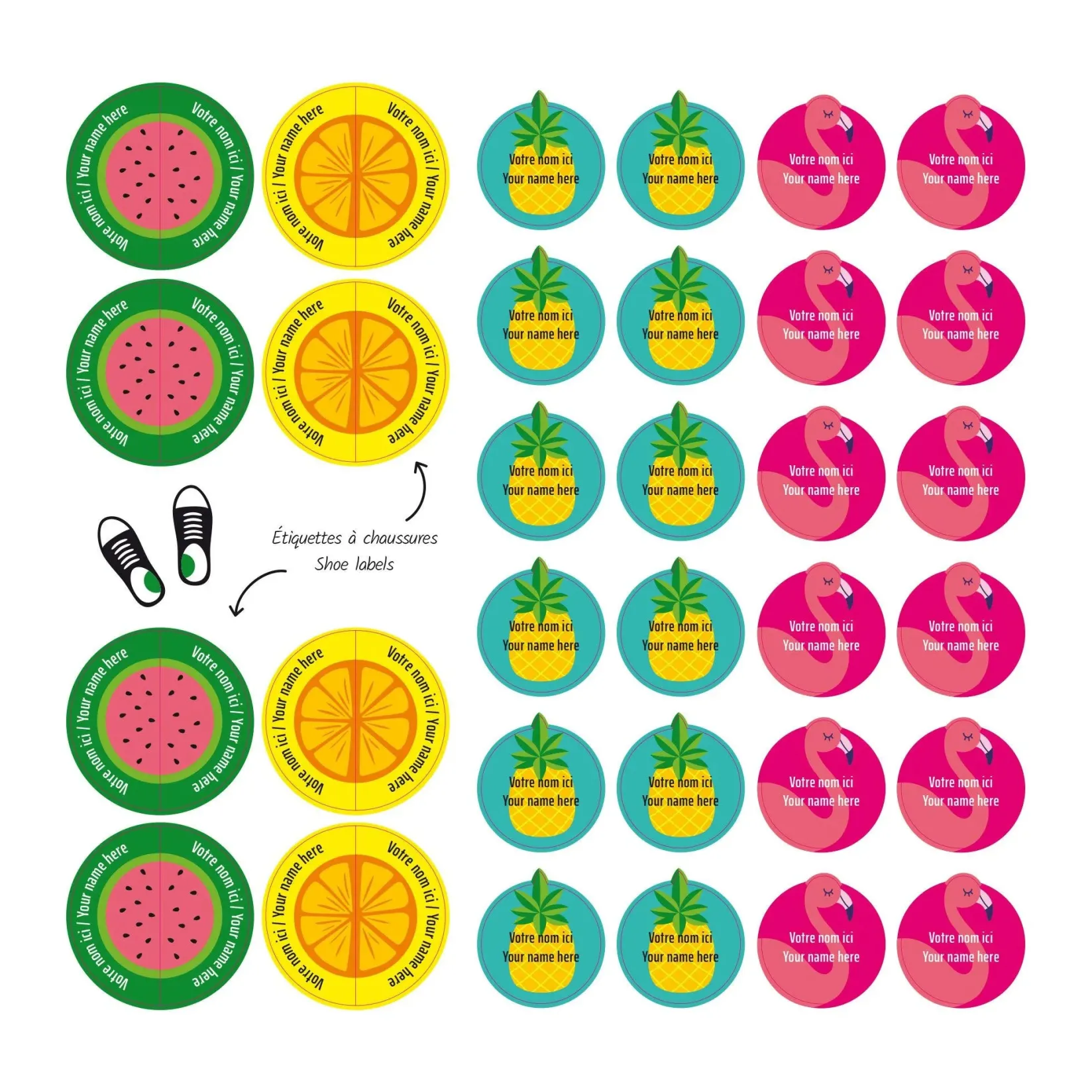 Sale Essential Name Labels - Tropical Kids Personalized Name Labels|Personalized Name Labels