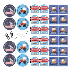 Discount Essential Name Labels - Transport Kids Personalized Name Labels|Personalized Name Labels