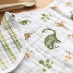 Clearance Essentials Cotton Muslin Burpy Bib - Dinosaurs Breastfeeding|Muslin Products