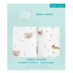 Blankets|Blankets>Aden + Anais Essentials Cotton Muslin Swaddles 2 Pack - Disney™ Bambi / Dumbo