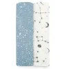 Blankets|Blankets>Aden + Anais Essentials Silky Soft Muslin Swaddles 2 Pack - Cosmic galaxy