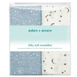Blankets|Blankets>Aden + Anais Essentials Silky Soft Muslin Swaddles 2 Pack - Cosmic galaxy