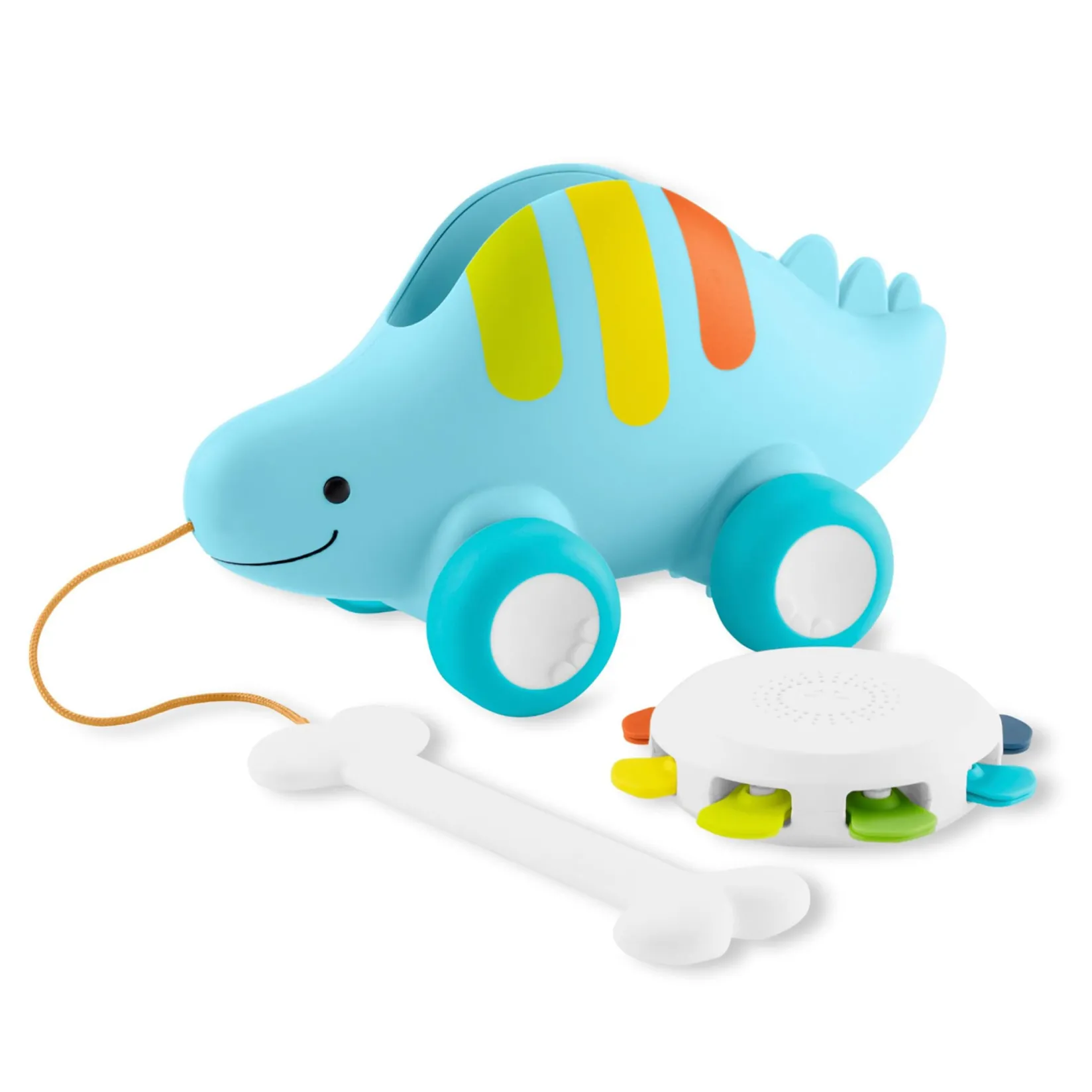 Musical Toys>Skip Hop Explore & More Dinosaur 3-In-1 Baby Musical Pull Toy
