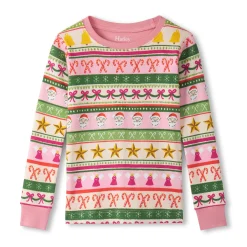 Pajamas & Bathrobes>Hatley Fair Isle Pajama 3-10 Pink