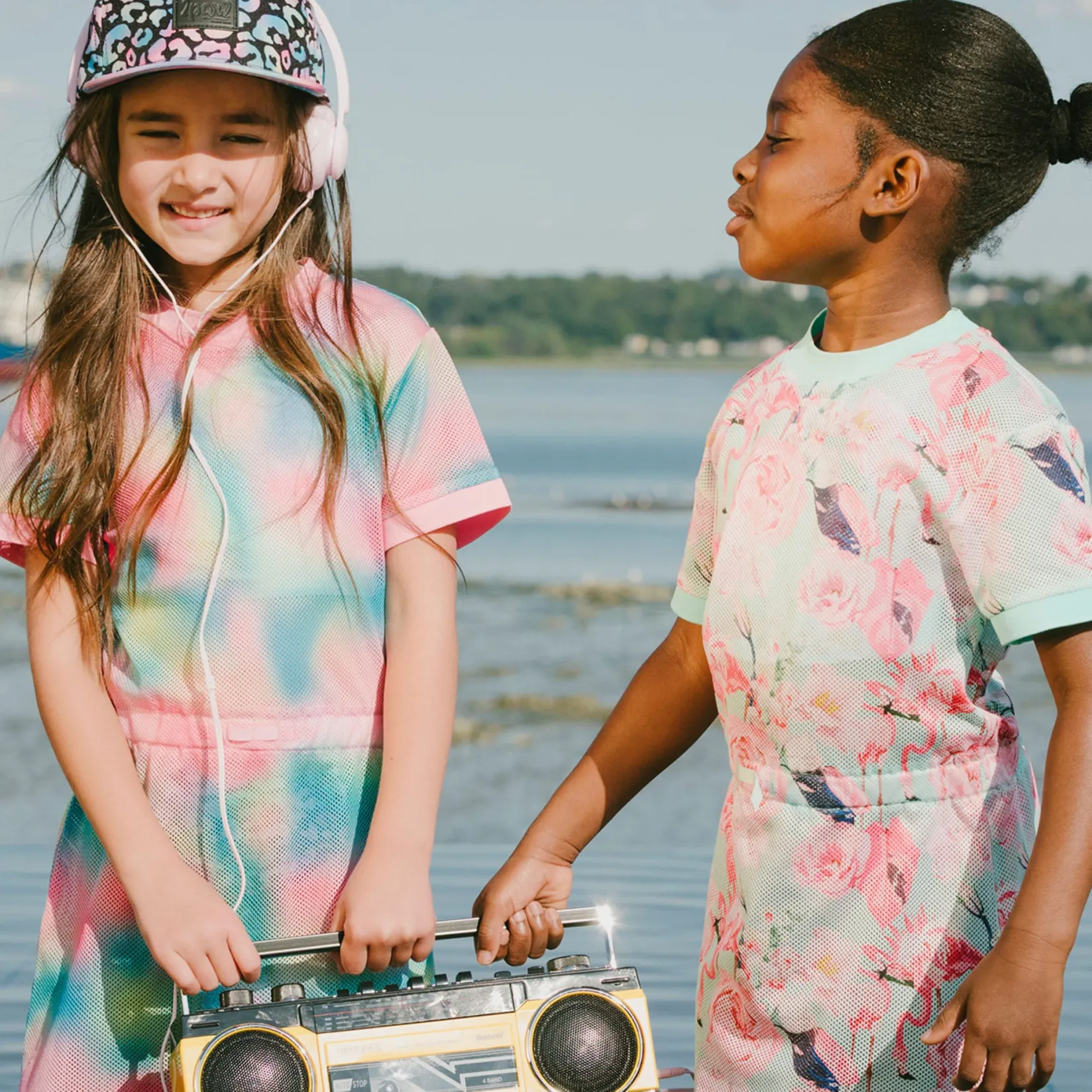 Hot Flamingos Beach Dress 7-12 Kids Swimsuits