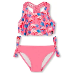 Swimsuits>Deux par Deux FLamingos Two Piecess Swimsuit 2-6y Fuchsia