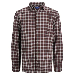 Tops>Jack u0026 Jones Flannel Check Shirt 8-14y Burgundy
