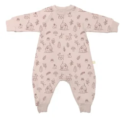 Pyjamas>Günamüna Fleece Jumpsuit 3-6m - Pink Forest Do-re-mi