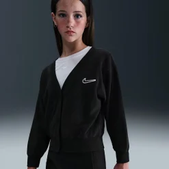 Sportswear|Fleeces And Sweatshirts>Nike Fleece Ls Cozy Top 7-16 Black