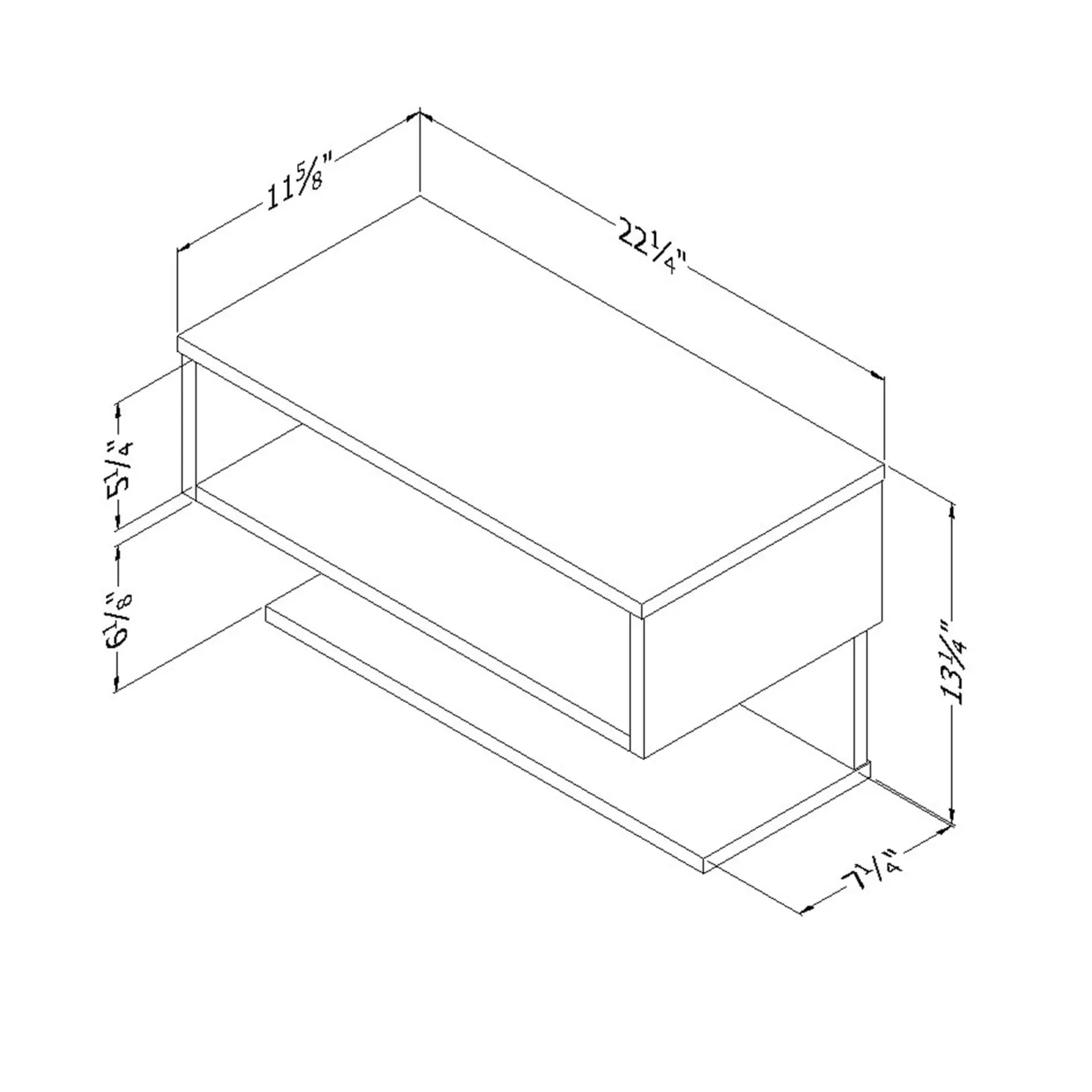 Nightstands>South Shore Floating Nightstand - Sazena Gray Oak
