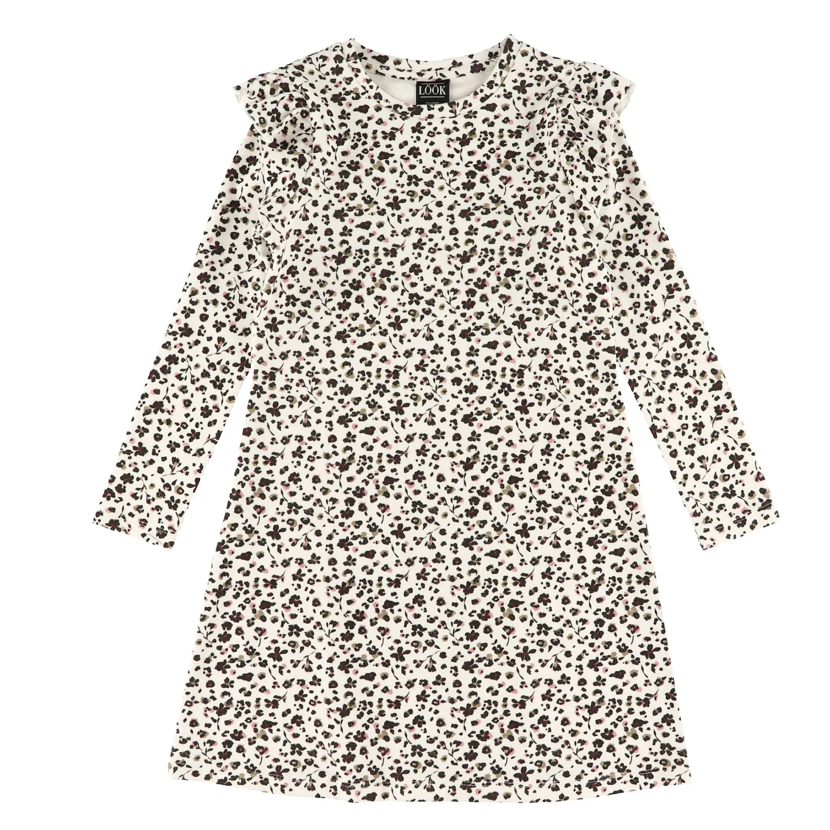 Dresses & Rompers>Look Floral AOP Romance Dress 7-14 Ivory