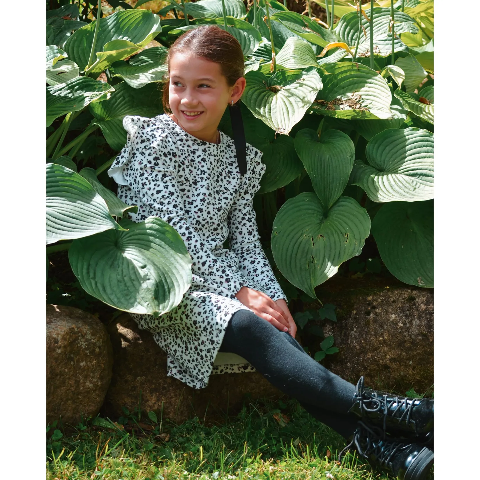 Dresses & Rompers>Look Floral AOP Romance Dress 7-14 Ivory