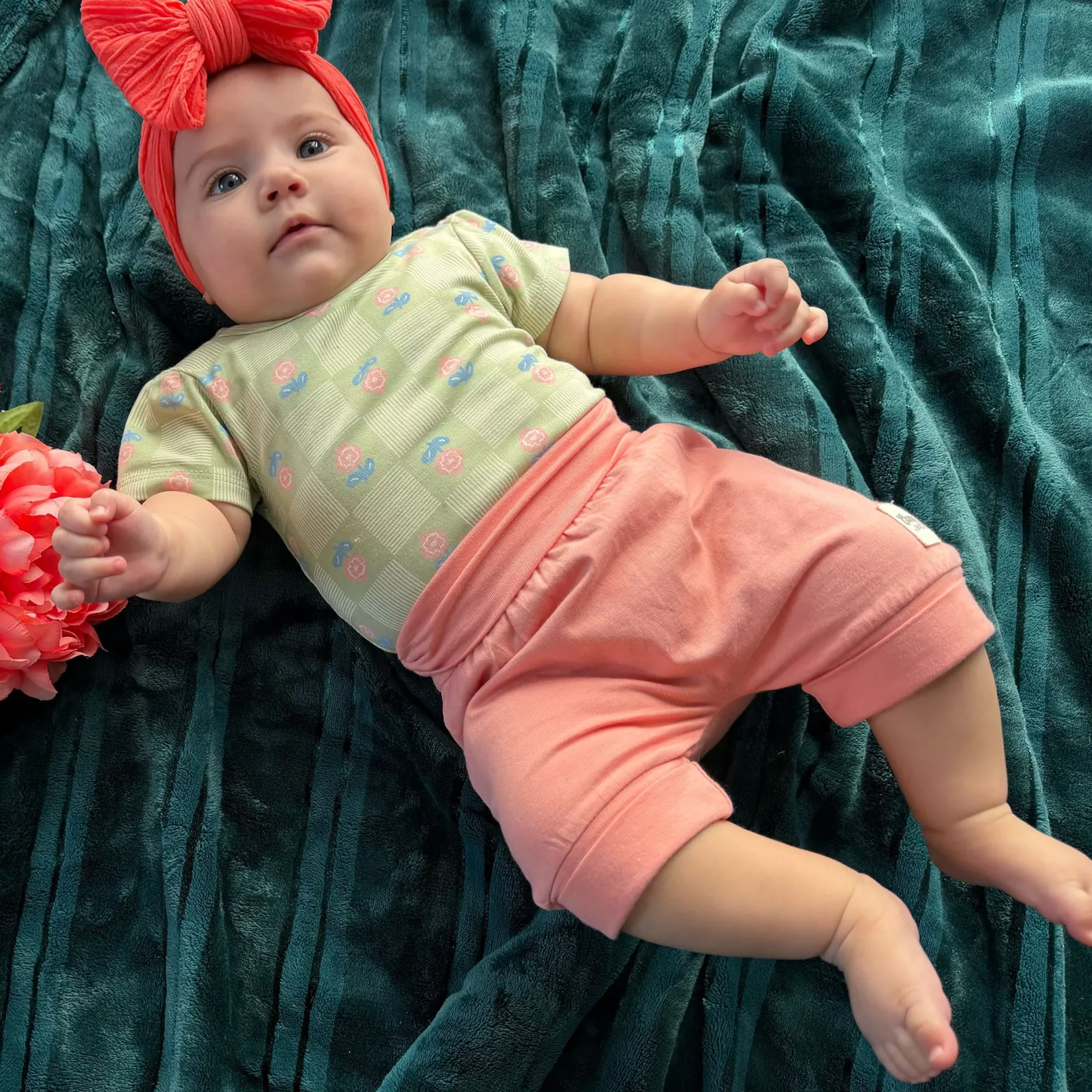 Hot Floral Check Bodysuit 3-24m Tops