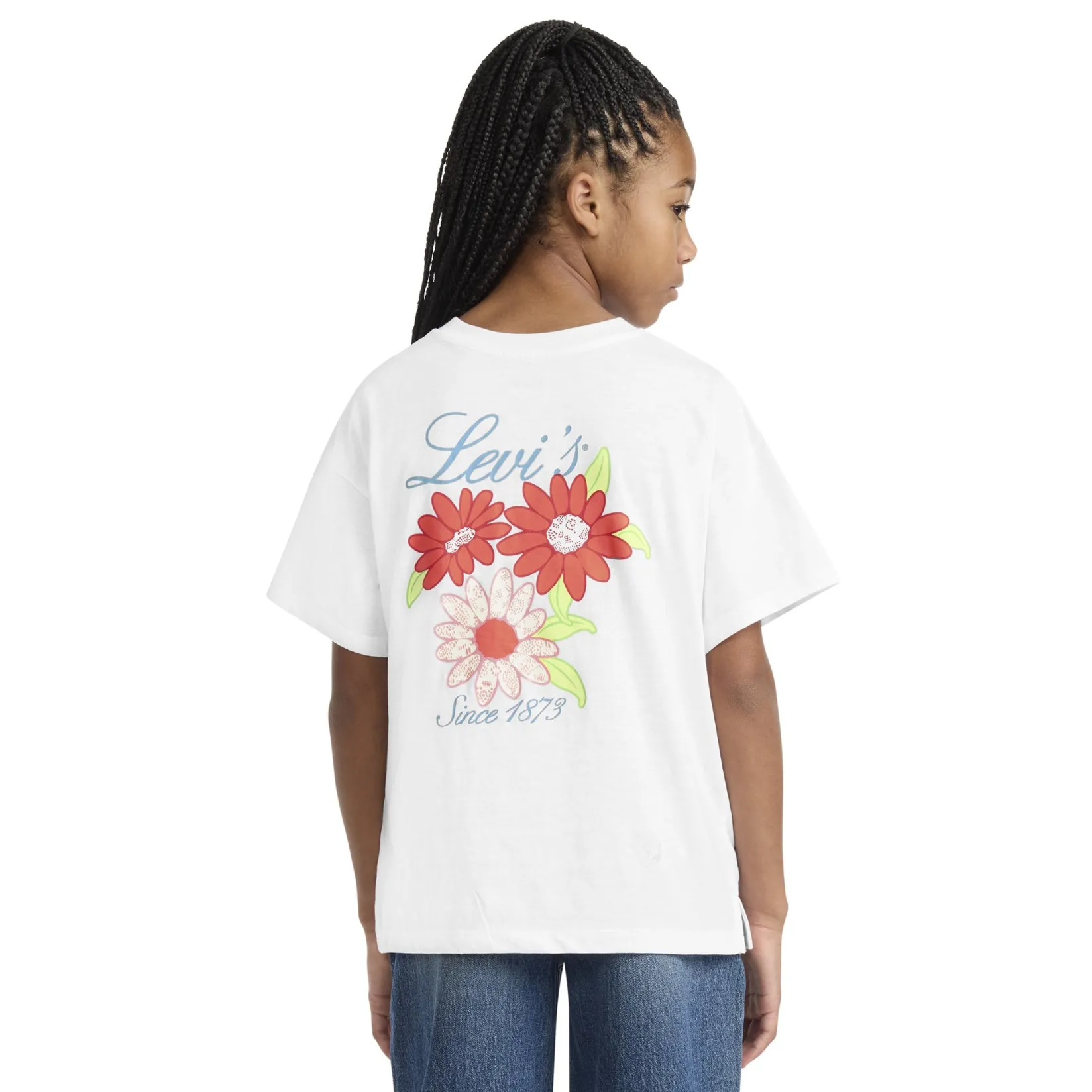 Tops>Levis Floral Oversized T-shirt 7-16y White