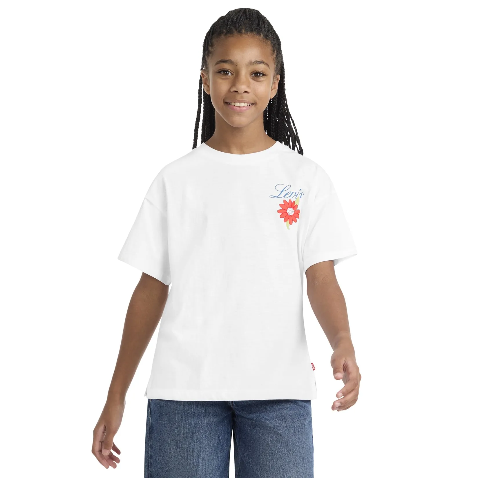 Tops>Levis Floral Oversized T-shirt 7-16y White