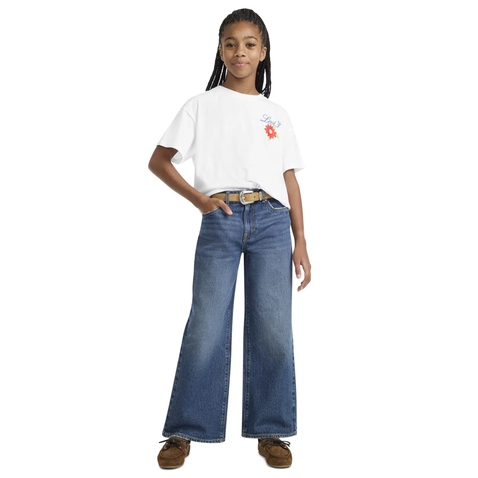 Tops>Levis Floral Oversized T-shirt 7-16y White