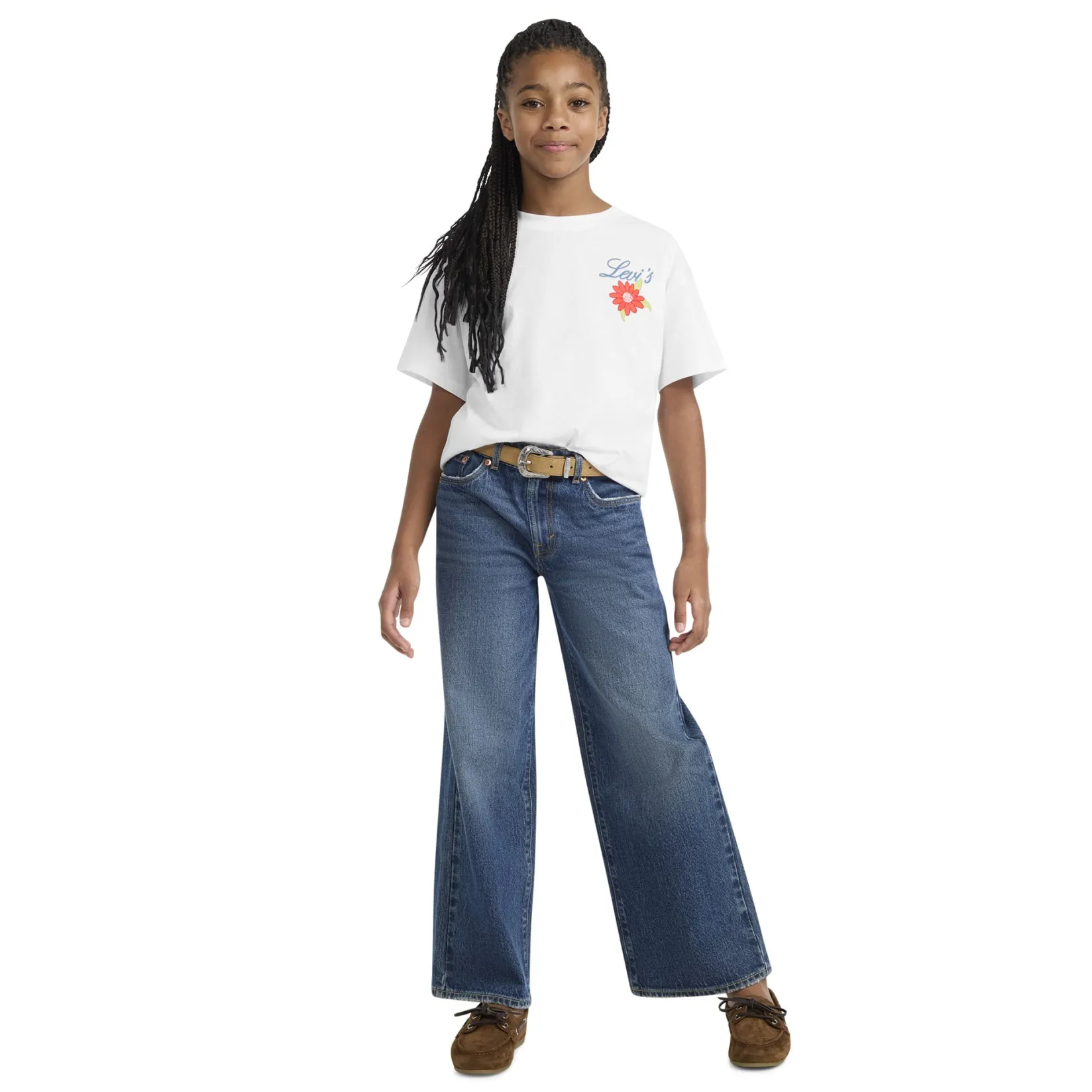 Tops>Levis Floral Oversized T-shirt 7-16y White