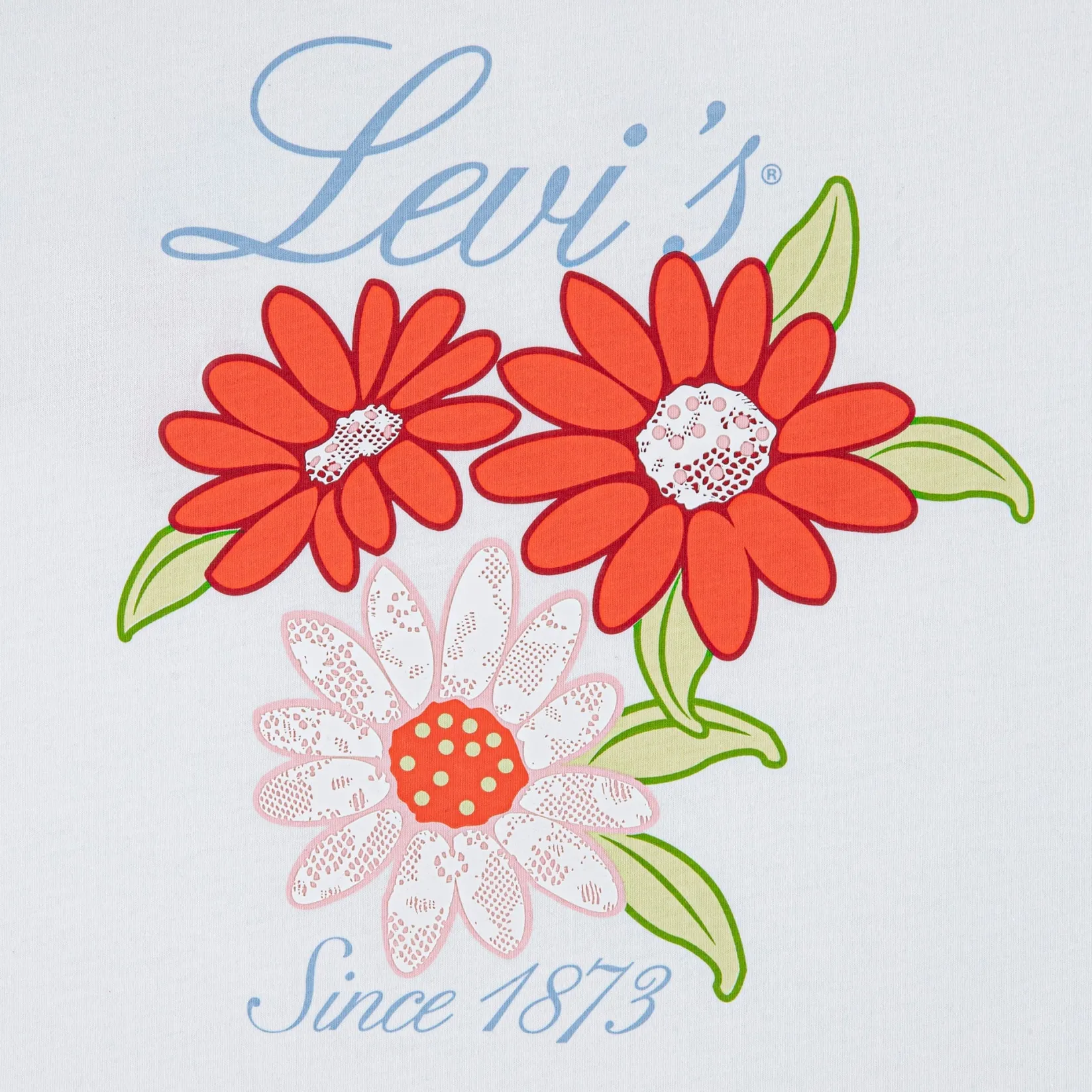 Tops>Levis Floral Oversized T-shirt 7-16y White