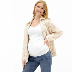 Outlet Floral Sherpa Jacket Tops