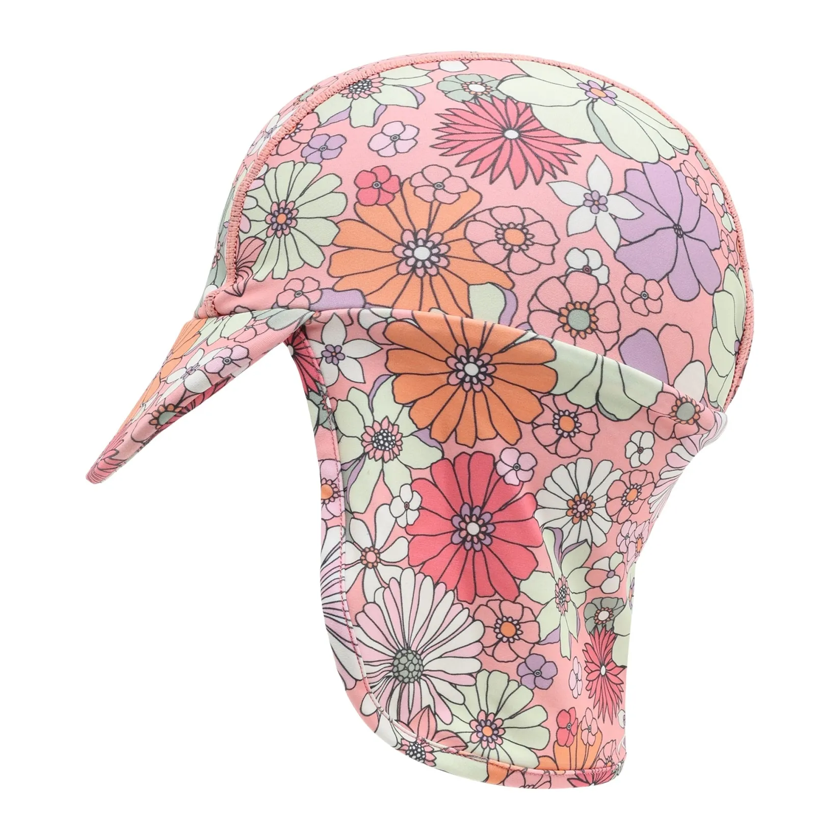 Hats & Caps>Color Kids Flower Aop Hat 1-6 Coral