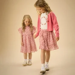 Dresses & Rompers>Creamie Flower Dobby Dress 2-14 Pink