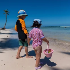 Discount Flower Stripe Uv Swimsuit 2-10 Kids Swimsuits