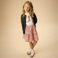 Skirts>Creamie Flower Structure Skirt 2-14 Pink