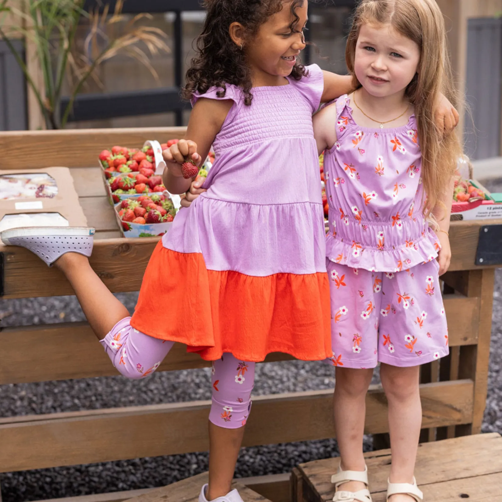 Leggings & Jeggings>Nano Flowers 3/4 Printed Legging Lilac