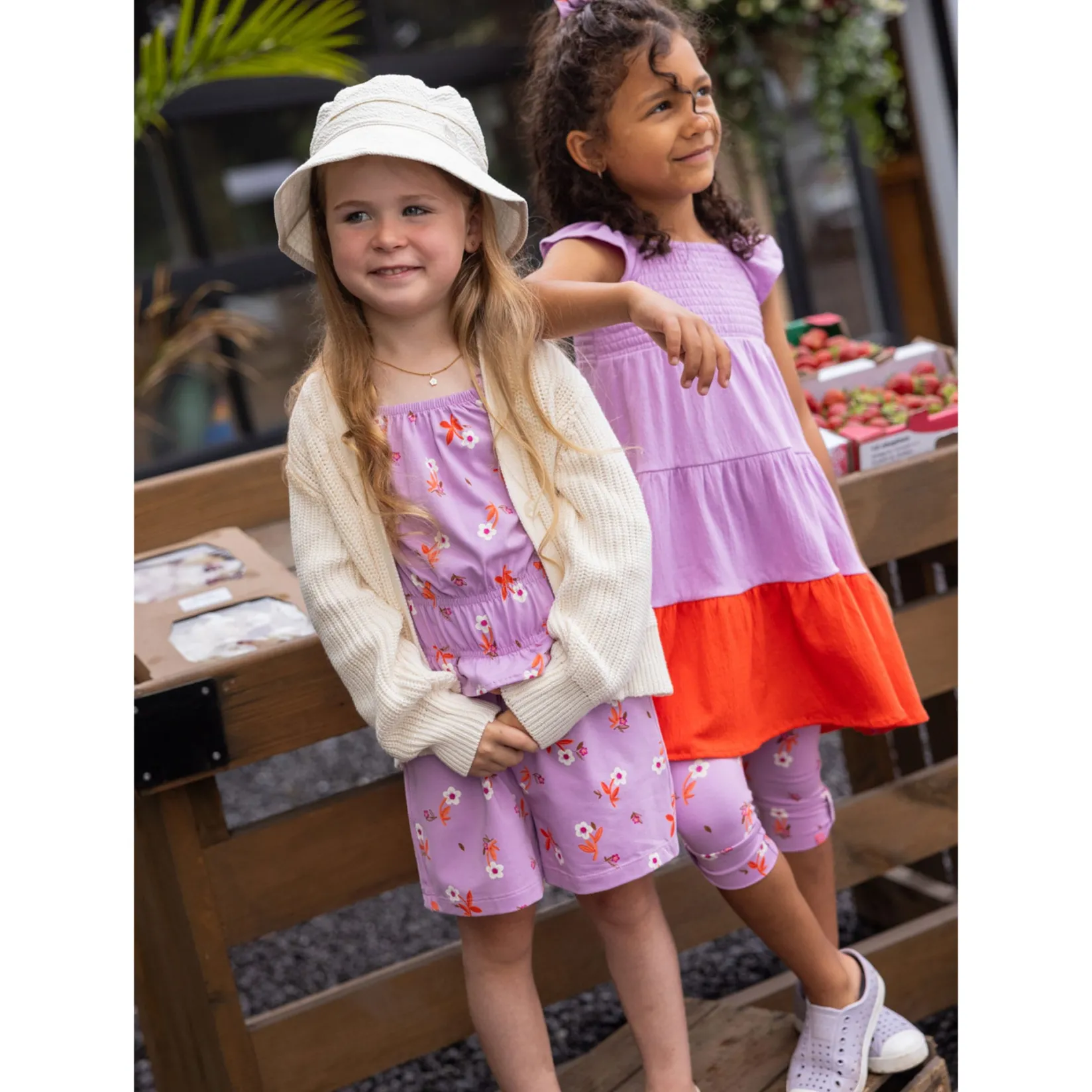 Leggings & Jeggings>Nano Flowers 3/4 Printed Legging Lilac