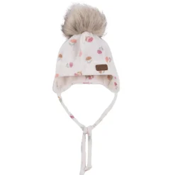 Beanies>Nano Flowers Fleece Beanie 2-6 Ivory